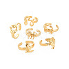 Ion Plating(IP) 304 Stainless Steel 12 Constellations/Zodiac Signs Open Cuff Ring for Women RJEW-S405-156G-1