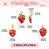 6Pcs 3 Styles Brass Enamel Pendants KK-CJ0004-14-2
