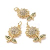 Brass Micro Pave Cubic Zirconia Pendants KK-G415-37G-1