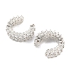 Rack Plating Brass Cubic Zirconia Cuff Earrings EJEW-K245-39P-2