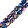 Electroplate Transparent Glass Beads Strands EGLA-N008-016-4