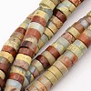 Flat Round/Disc Synthetic Aqua Terra Jasper Beads Strands G-N0160-02-3x4-1