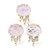 Brass Micro Pave Cubic Zirconia Stud Earring Findings with Natural Amethyst KK-Z096-05G-01-1