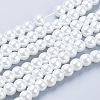 White Glass Pearl Round Loose Beads For Jewelry Necklace Craft Making X-HY-6D-B01-1
