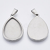 Tarnish Resistant 201 Stainless Steel Pendant Cabochon Settings X-STAS-R101-01-2