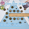 20 Sets 10 Style Lion/Flower/Heart Alloy Decorative Rivets FIND-DC0005-20-2