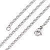 Tarnish Resistant Unisex Casual Style 304 Stainless Steel Curb Chain Necklaces STAS-O037-54P-3