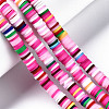 Handmade Polymer Clay Beads Strands CLAY-R089-6mm-096-8