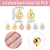 ARRICRAFT 60Pcs 3 Colors Brass Crimp Beads KK-AR0003-60-2