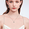 2Pcs 2 Colors Crystal Rhinestone Butterfly Pendant Necklaces Set with Alloy Dapped Chains for Women NJEW-AN0001-67-4