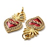 Rack Plating Brass Grade AAA Cubic Zirconia Pendants KK-D026-32G-3