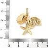 Brass Micro Pave Clear Cubic Zirconia European Dangle Charms KK-D426-04G-3