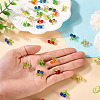 28Pcs 7 Colors Trabsparent Glass Pendants PALLOY-TAC0187-6