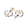 Glass Seed Beads Dangle Stud Earrings EJEW-MZ00396-01-4