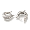 Rack Plating Brass Micro Pave Cubic Zirconia Hoop Earring Findings EJEW-H143-07P-2