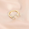 Fashionable Brass Cubic Zirconia Cuff Rings FS-WG4936F-21-1