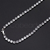 Stainless Steel Full Rhinestone Cross Pendant 4mm Tennis Chain Necklaces KD8251-3-2