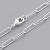 Brass Round Oval Paperclip Chain Necklace Making MAK-S072-04B-S-1