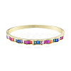 Cubic Zirconia Wave Hinged Bangle BJEW-N014-016-2