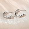 Brass Micro Pave Clear Cubic Zirconia Stud Earrings EJEW-G452-07P-2