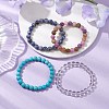 4Pcs Constellation 8mm Round Natural White Jade & Blue Spot Jasper BJEW-JB10631-2
