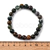 Natural Indian Agate Beaded Stretch Bracelets BJEW-I253-8mm-11-5