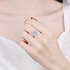 Rhodium Plated 925 Sterling Silver Micro Pave 8.2x4.9mm Moissanite Finger Rings for Women WG8E258-72-2