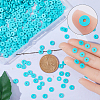 Flat Round Handmade Polymer Clay Beads CLAY-SC0001-58A-01-3