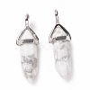 Natural Howlite Pointed Pendants G-K329-55P-3