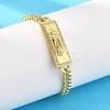 Brass Cuban Link Chain Bracelets BJEW-A035-01G-4