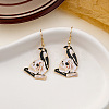 Skull with Bird Alloy Enamel Dangle Earrings FS-WGA34EB-02-1