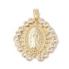 Brass Cubic Zirconia Pendants KK-Z050-09G-01-1