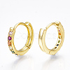 Brass Micro Pave Cubic Zirconia Huggie Hoop Earrings X-EJEW-S201-40G-2