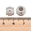 Brass Micro Pave Clear Cubic Zirconia European Beads KK-B186-19P-3