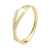 Rack Plating Brass Micro Pave Clear Cubic Zirconia Hinged Bangles for Women BJEW-G730-03G-1