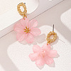 Valentine's Day Acrylic & Alloy Dangle Stud Earrings WGE0A0C-03-1