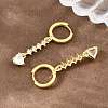 Brass Micro Pave Cubic Zirconia Hoop Dangle Earrings KK-CBA8324-07G-02-2