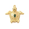 Brass Micro Pave Cubic Zirconia Charms KK-B131-02G-03-1