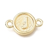 Brass Disc with Initial Links Connector Charms KK-E802-36G-J-1