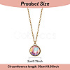 4Pcs 4 Style Luminous Glass Round Planet Pendant Necklaces Set NJEW-FI0001-02-2