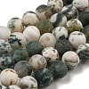 Natural Tree Agate Frosted Agate Round Gemstone Beads Strands X-G-O151-01-8mm-2