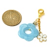 Acrylic Flower Pendants Decorations HJEW-JM01314-08-3