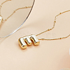 1pc Brass Chain with Alloy Letter Pendants Necklaces NJEW-LP0001-41E-G-3