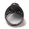 Natural Amethyst Oval Adjustable Rings RJEW-K271-06R-20-4