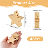 4 Sets Wood Name Card Clip AJEW-FH0009-24A-2