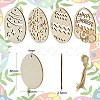 5 Sets 5 Styles DIY Easter Egg Shape Wood Pendant Decorations DIY-CJ0002-18-2