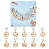 10Pcs 10 Style Flower with Number Wood Pendant Locking Stitch Markers HJEW-AB00644-1