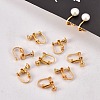 Brass Screw On Clip-on Earring Findings X-KK-L164-02G-6