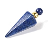 Dyed Natural Lapis Lazuli Faceted Cone Openable Perfume Bottle Big Pendants G-L524-18G-09-2