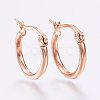 PVD Vacuum Plating 304 Stainless Steel Hoop Earrings EJEW-F105-12RG-1